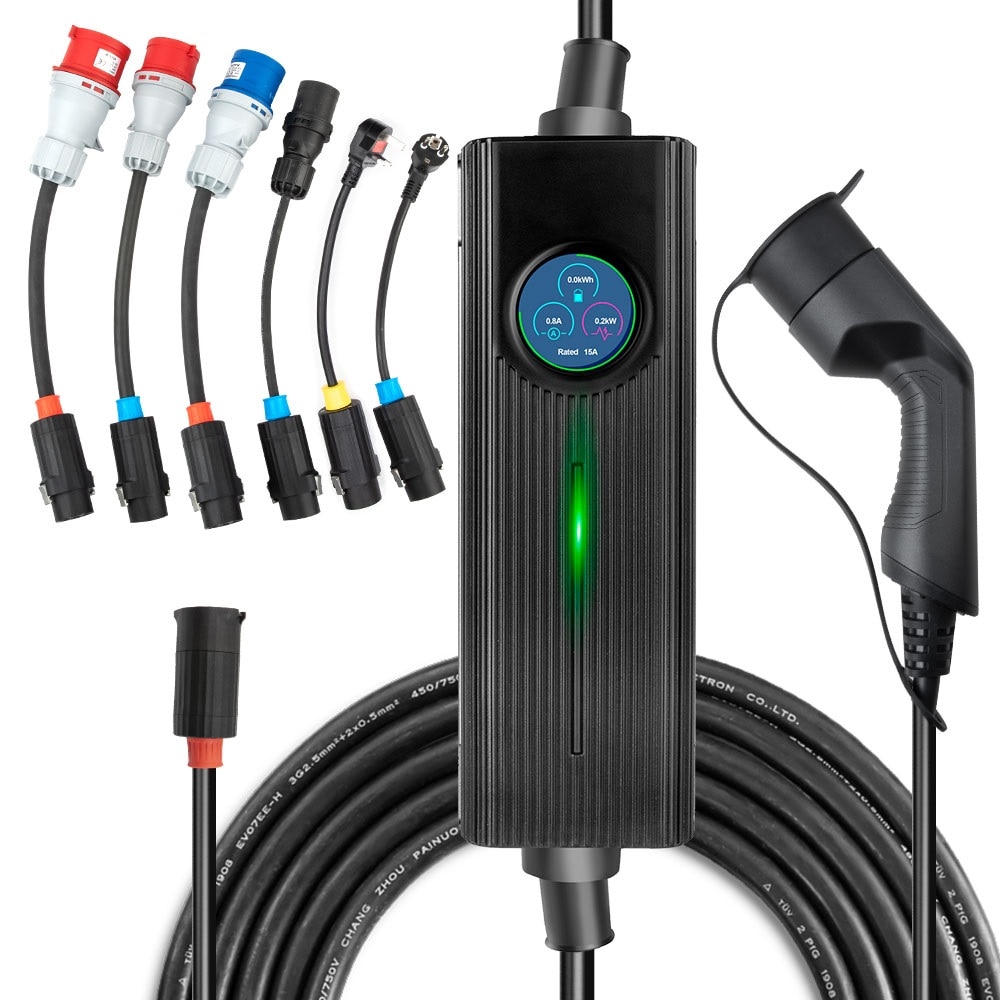 Мобилна зарядна станция Platinet, EV/PHEV, Type 2, 32A, 16KW, 6 ...