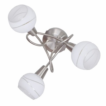 Spot triplu, Omnia, Sion, Nichel si sticla, 3 x E14, 40W, Gri Spot triplu, Omnia, Sion, Nichel si sticla, 3 x E14, 40W, Gri