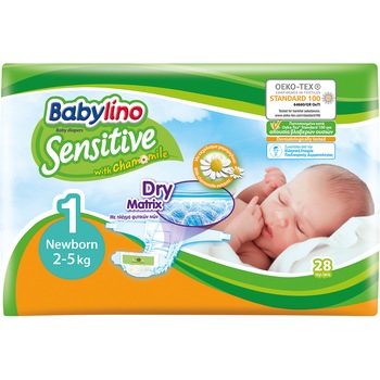 Scutece Babylino Sensitive 1, 2-5 kg, 28 bucati Scutece Babylino Sensitive 1, 2-5 kg, 28 bucati