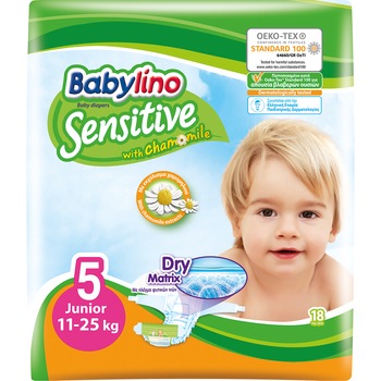 Scutece Babylino Sensitive 5, 11-25 kg, 18 bucati Scutece Babylino Sensitive 5, 11-25 kg, 18 bucati