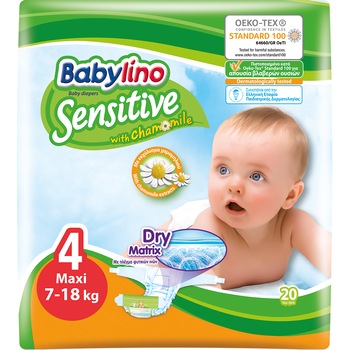 Scutece Babylino Sensitive 4, 7-18 kg, 20 bucati Scutece Babylino Sensitive 4, 7-18 kg, 20 bucati