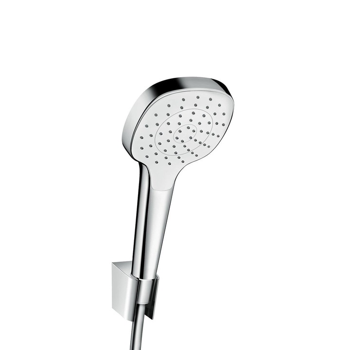 Set suport dus Croma Select E, cu furtun de dus 125 cm, alb crom, 26424400 Hansgrohe