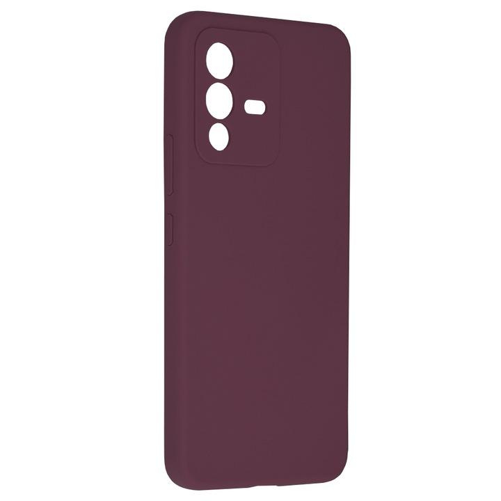 Защитен капак Bibilel, съвместим с Vivo V23 5G, Silicone, Plum Violet, Cherry, KOF-BBL8283