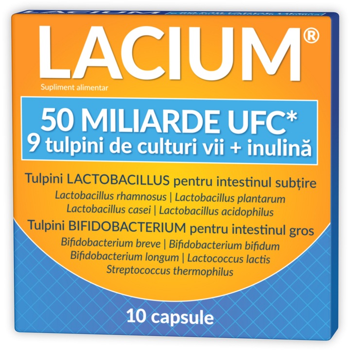 Пробиотик Zdrovit Lacium 50 милиарда UFC, 10 капсули