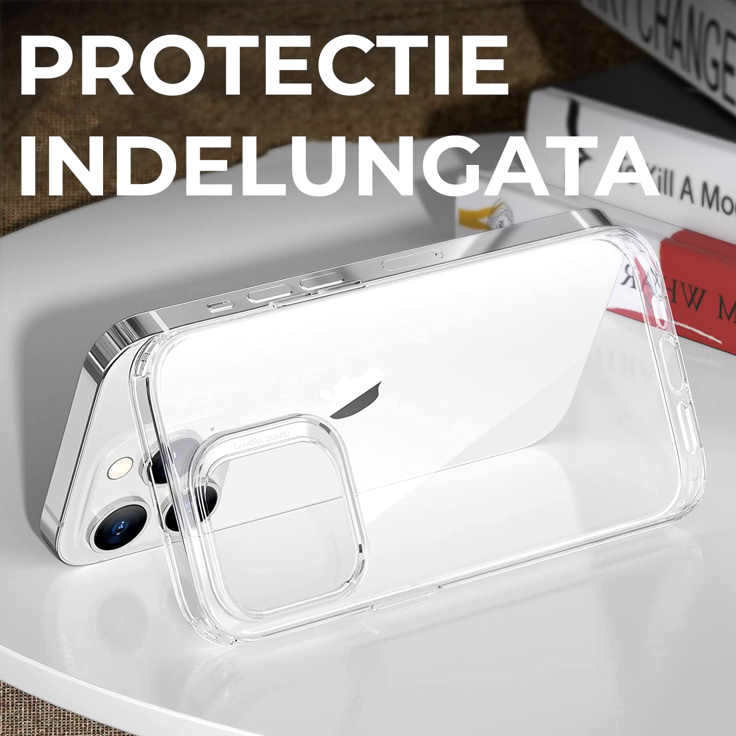 Husa Daden® Transparent Clear pentru iPhone 14 Pro, Anti ingalbenire, Antisoc, Transparenta