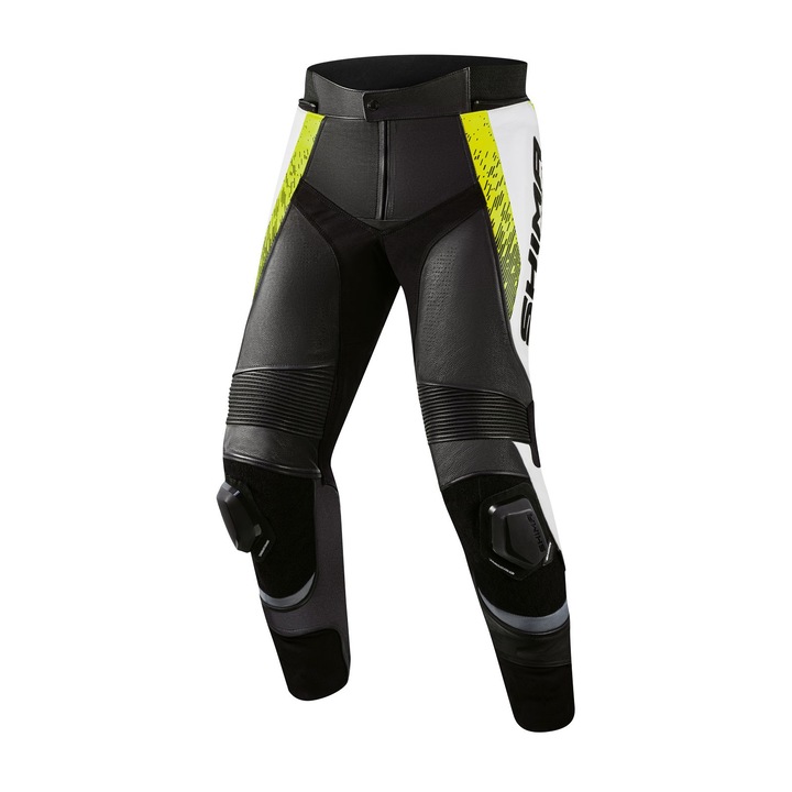 Costum motociclist Shima STR 2.0 Pantaloni barbati din doua piese negru/galben fluorescent Marimea 50