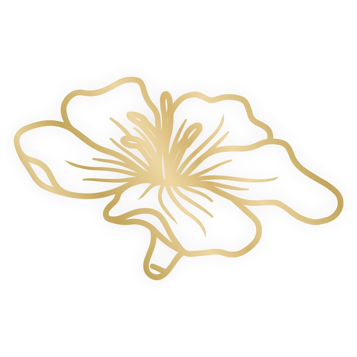 Topper tort Oneline, Floare, Inedit Print, Oglinda Aurie, TC957, 13x8 cm