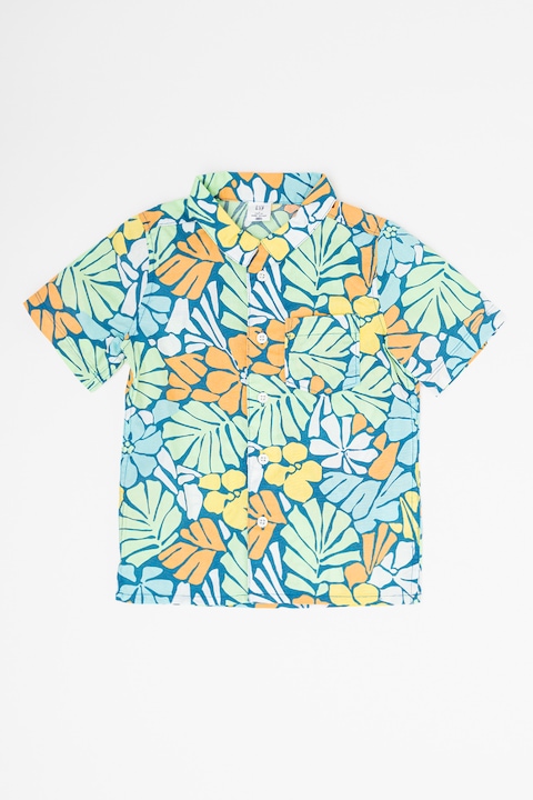 GAP, Памучна риза с тропическа щампа, Многоцветен