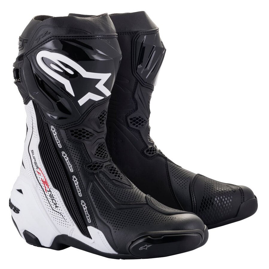 Ghete moto Alpinestars Supertech R Vented, barbati, negru/alb