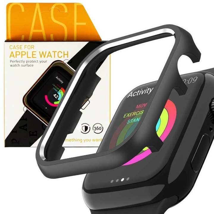 Husa Alogy Overlay pentru Apple Watch 4 42 mm Negru