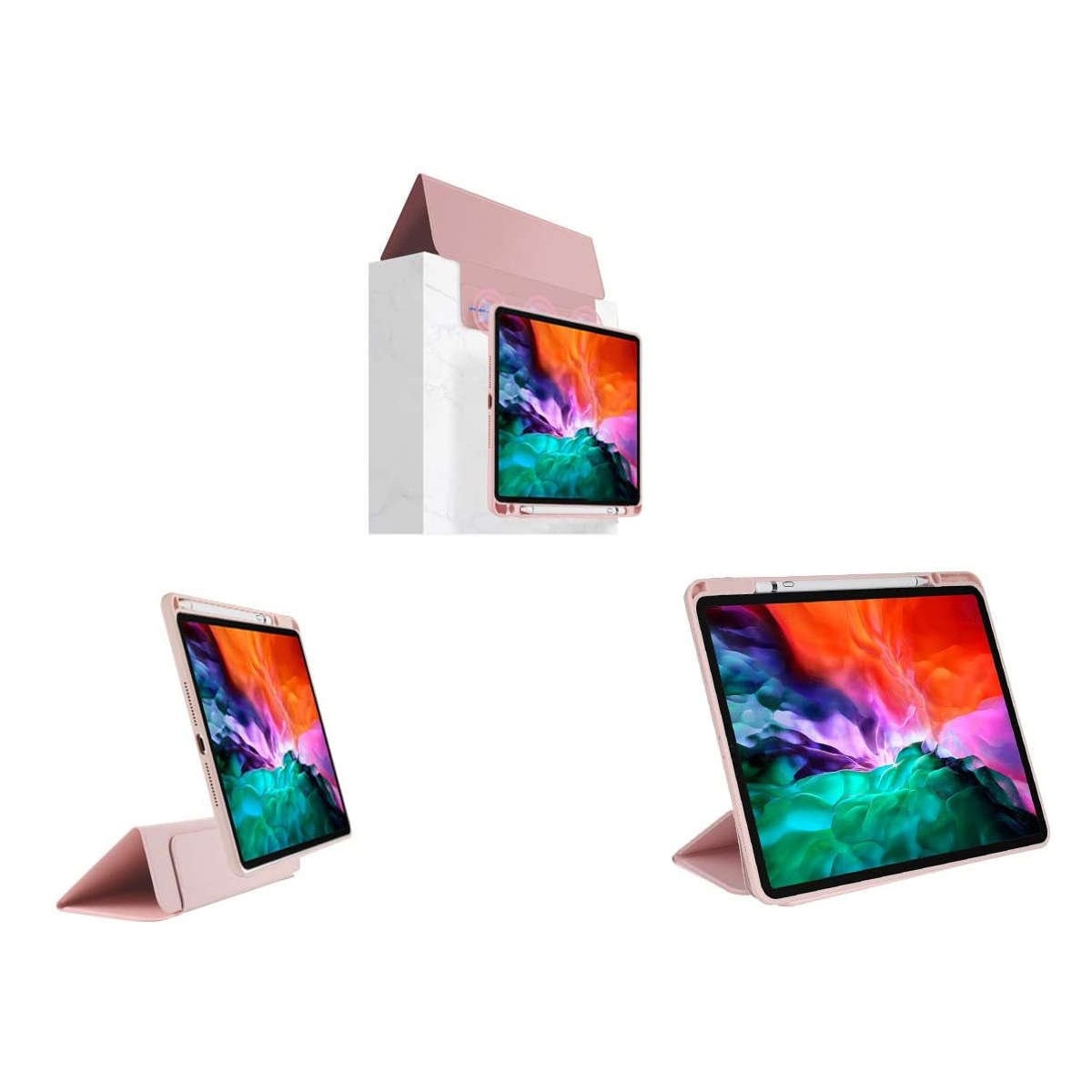 Husa magnetica 2 in 1 pentru Apple iPad Air 4 (2020) / Ipad Air 5 (2022), ALOGY, 10.9", Roz / Transparent
