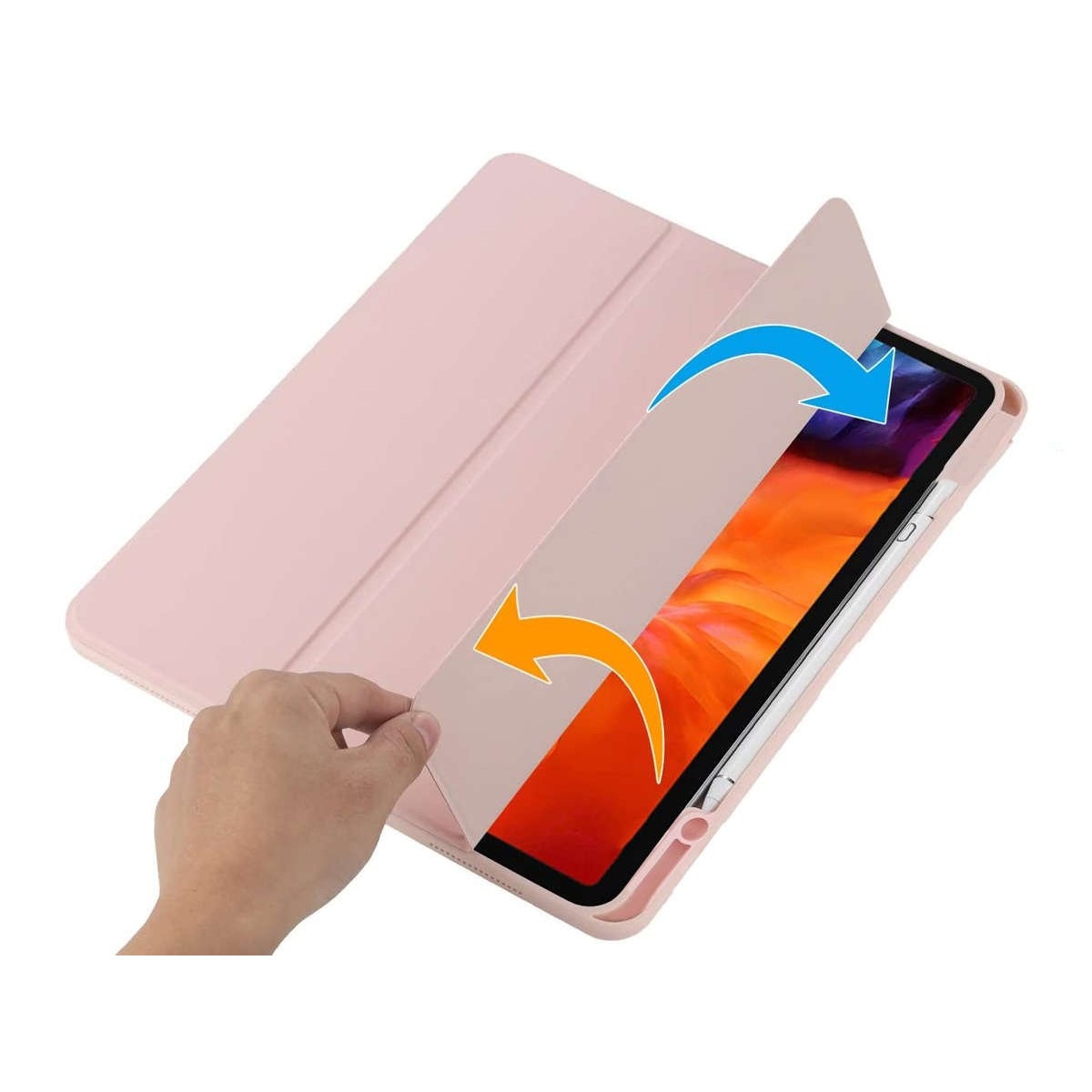 Husa magnetica 2 in 1 pentru Apple iPad Air 4 (2020) / Ipad Air 5 (2022), ALOGY, 10.9", Roz / Transparent