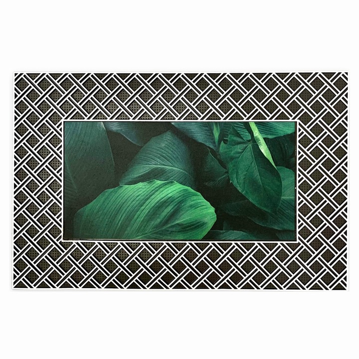 Covoras intrar, antiderapant, Amur Decor Leaf, verde, 75 x 45cm