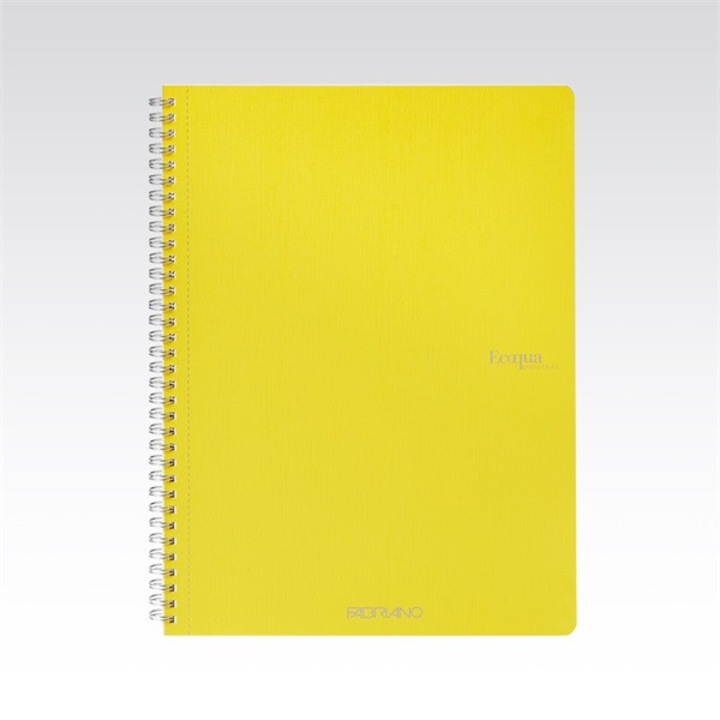 Caiet cu spirala Fabriano Ecoqua A4 de 70 de pagini cu linii galbene