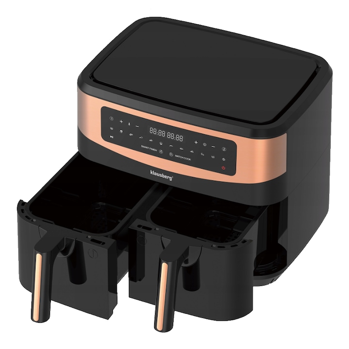 Friteuza Cu Aer Cald Cecotec 9 L Cecofry Advance Double. Friteuza Dietetica Compacta, Digitala Si Fara Ulei De 2850 W, Doua Cosuri Cu Temperatura Dubla Si Tehnologie Perfectcook