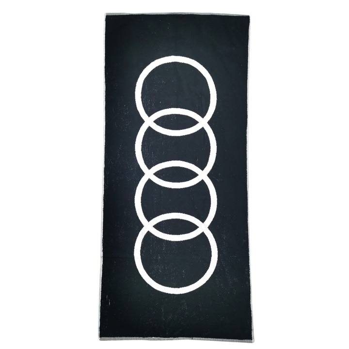 Кърпа с лого Audi за баня или плаж, 70 х 150 см, 100% памук 18487, Черен