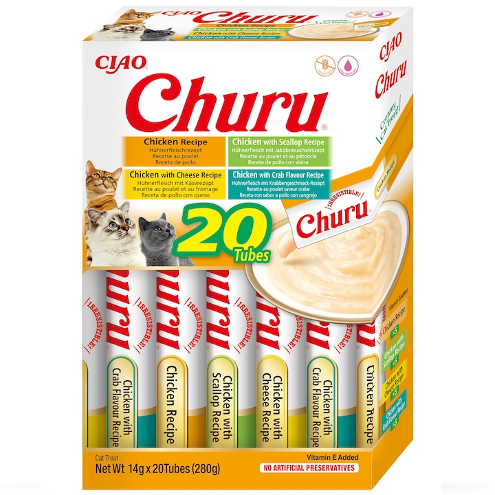 Recompense pentru pisici Inaba Churu, Chicken Variety, 20 buc