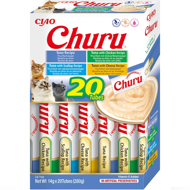 Recompense pentru pisici Inaba Churu, Ton, 20 buc