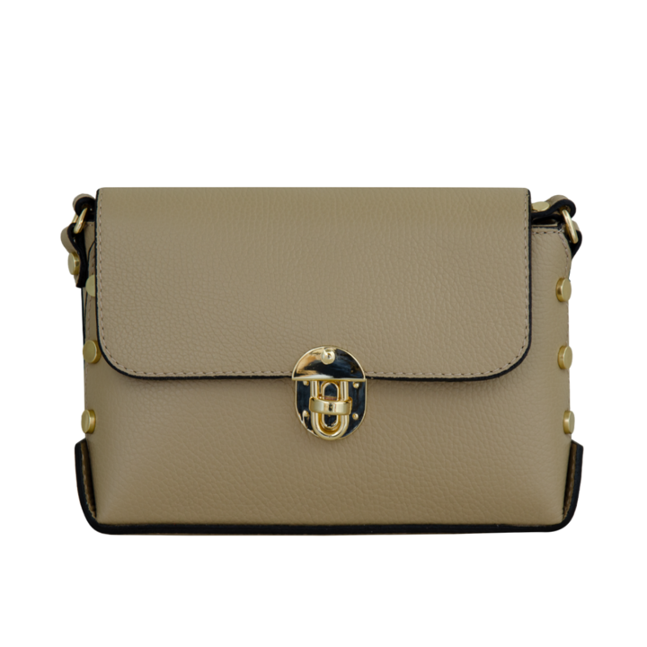 Eva Bags valódi bőr crossbody táska, Daria meleg bézs, 24x16x7
