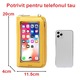 Portofel dama, din piele naturala, protectie RFID, crossbody pentru telefon mobil, 20x11.5x4 cm, Galben