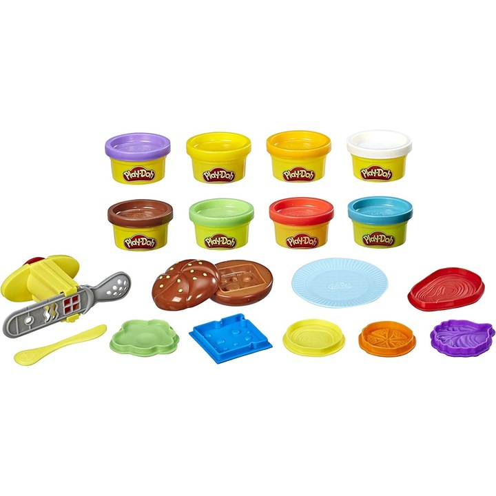 Gyurmakészlet Hasbro Play-Doh Kitchen Creations Silly Snacks Burgerek, 224 gr