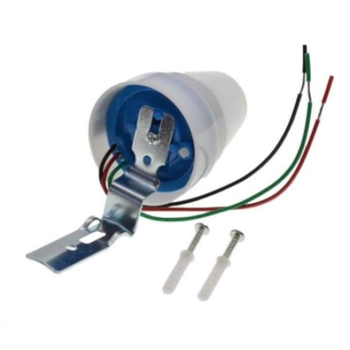 Senzor de lumina crepusculara cu alimentare 12V/10A, 0,5W, 64 X 64 mm, Alb