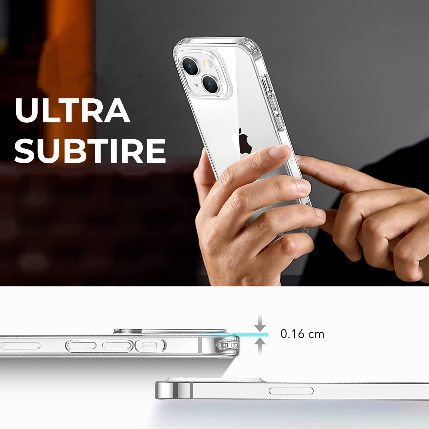 Husa Daden® Transparent Clear pentru iPhone 14, Protectie la camera, Anti ingalbenire, Antisoc, Transparenta