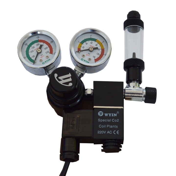 ALFARED CO2 reduktor akvarisztika, tűszelep, mágnesszelep és buborék számlálóval