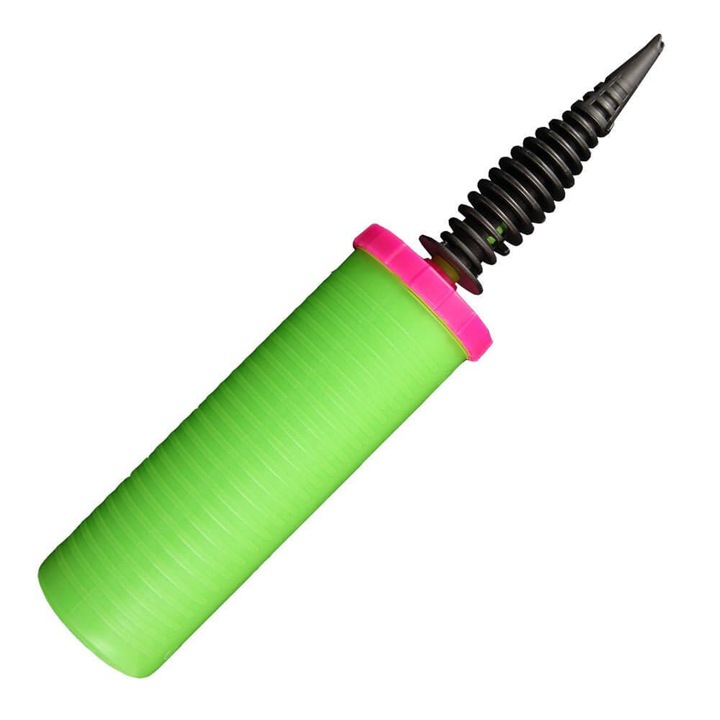 Pompa manuala pentru umflat baloane, cu dublu sens, multicolor