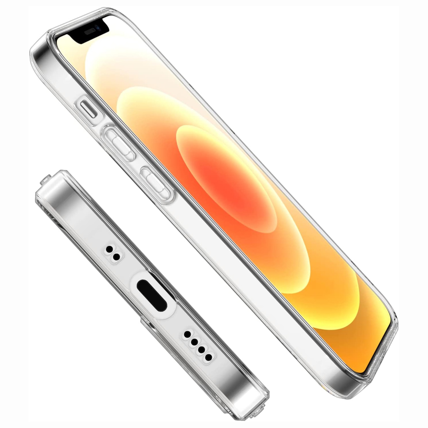 Husa Daden® Transparent Clear pentru iPhone 12, Anti ingalbenire, Antisoc, Transparenta
