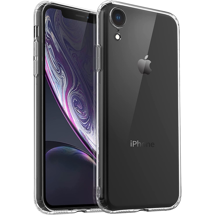 Husa Daden® Transparent Clear pentru iPhone XR, Protectie la camera, Anti ingalbenire, Antisoc, Transparenta