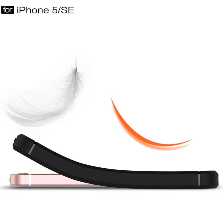 Husa telefon compatibila cu iPhone 5 / 5S / SE TPU Ultra Protect Slim Anti-Soc, Fibra de Carbon, Negru