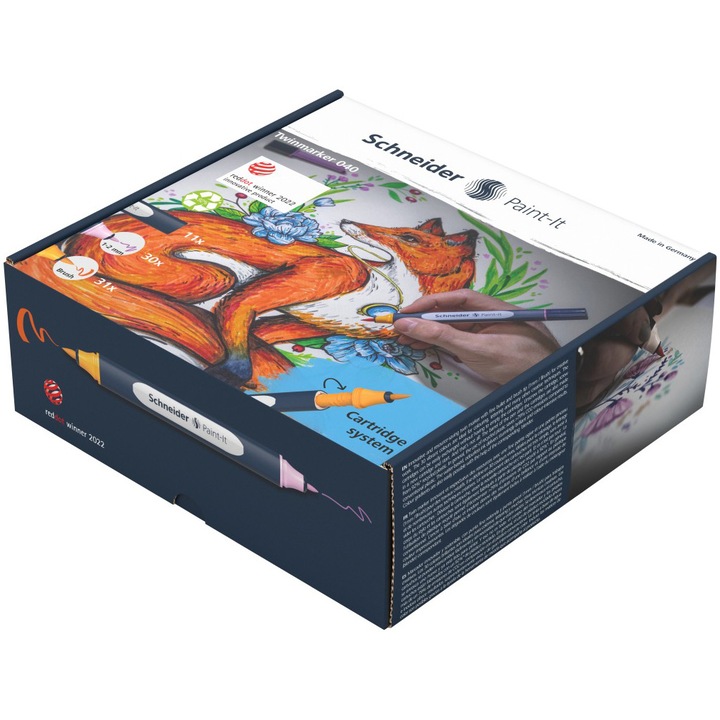 Комплект 72 маркера Twinmarker Schneider Paint-It 040 brush+round, Различни цветове