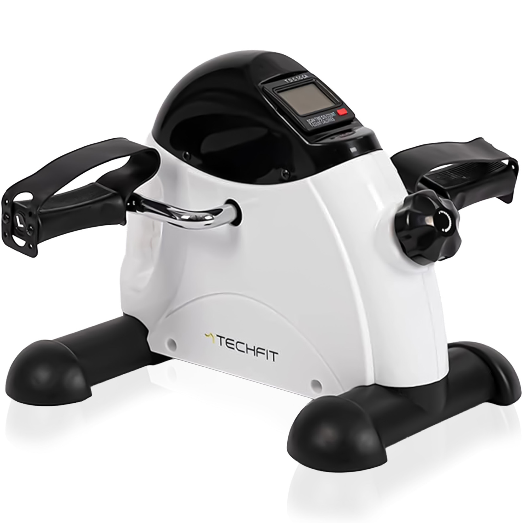 Bicicleta fitness recuperare TECHFIT PED3 – mini, compacta, maner transport, mecanism mecanic, monitor LCD (timp, viteza, distanta, calorii, ODO), 14 nivele intensitate, pedale ant