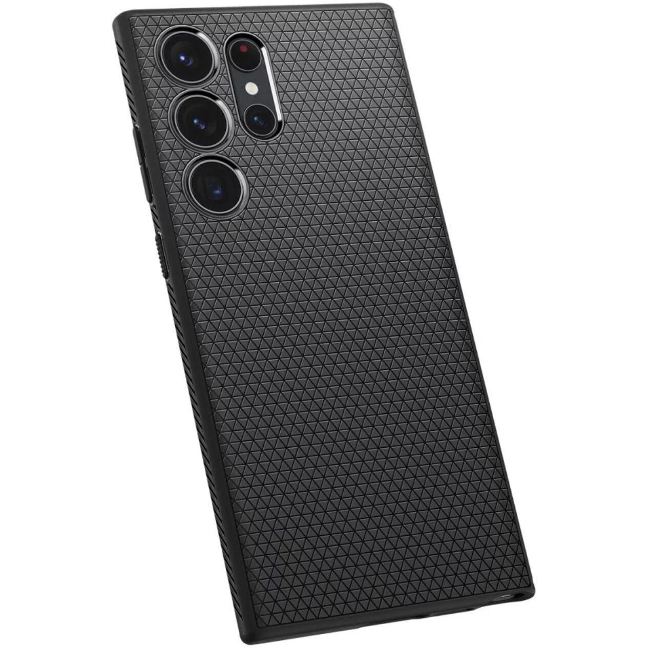 Husa pentru Samsung Galaxy S23 Ultra, Spigen Liquid Air, Matte Black