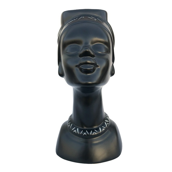 Vaza din ceramica in forma de femeie cu coc, M3,15X30 cm