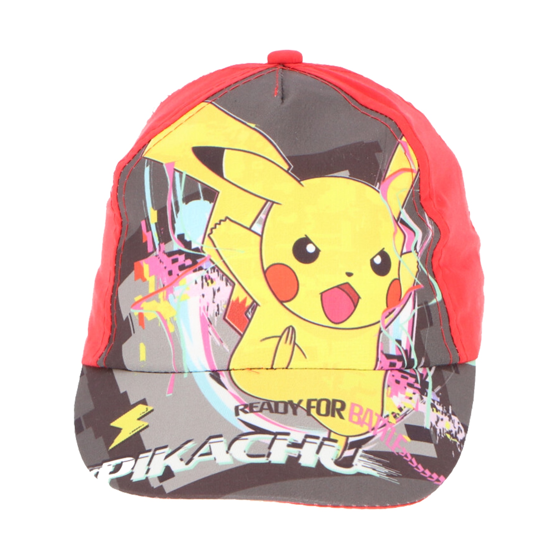 Sapca copii, Pokemon, Pikachu ready for battle, reglabila, rosu - eMAG.ro