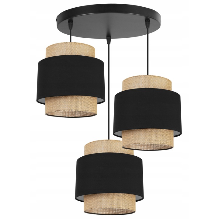 Таванен полилей, Light Home, метал, 95 см, черен/бежов