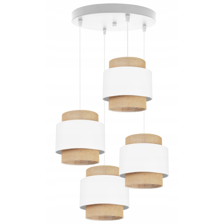 Таванен полилей, Light Home, метал, 95 см, бежово/бяло