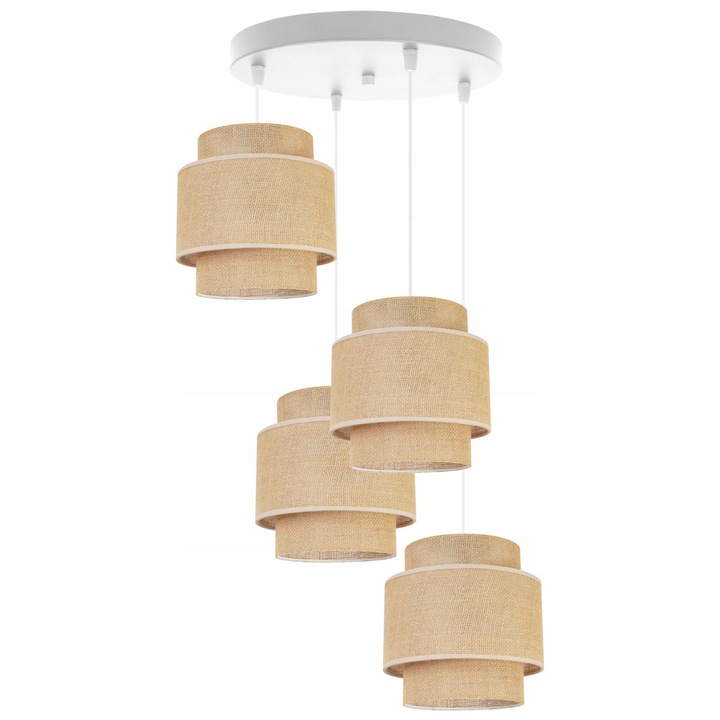 Полилей за таван, Light Home, Метал, 95 см, Бял/Бежов