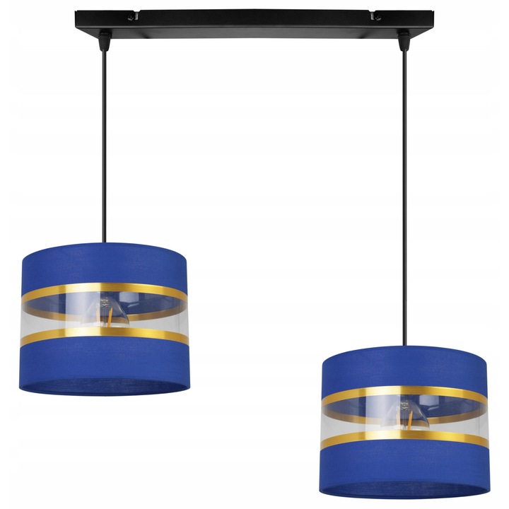 Lustra, Light Home, Metal, 90 cm, E27, Negru/Albastru