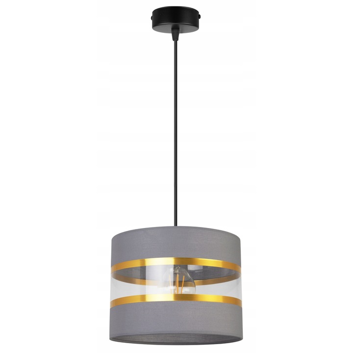 Висулка, Light Home, Метал, 90 см, E27, Черен/Сив