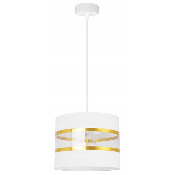 Пендел Light Home, Метал, 90 см, E27, Бял/Златист