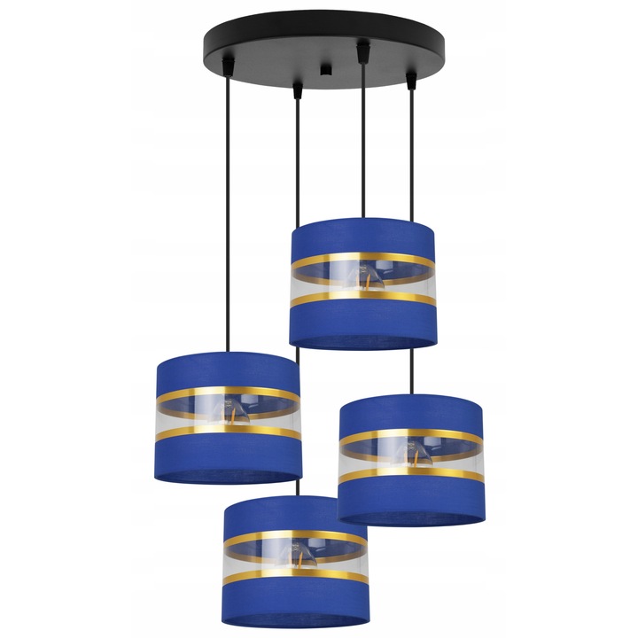 Полилей, Light Home, Метал, 90 см, E27, Черен/Син