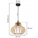 Pendul, Light Home, Metal/Lemn, 95 cm, E27, Negru/Bej