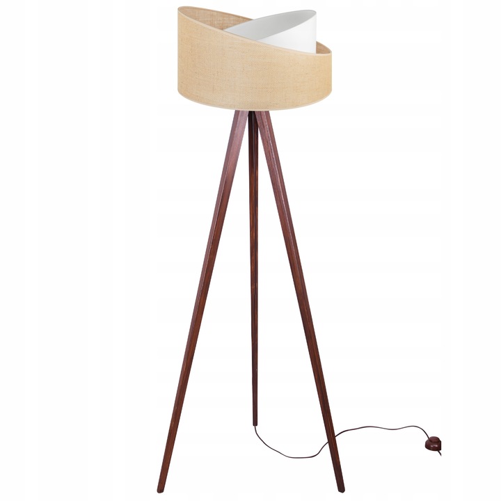 Lampa Juta, LightHome, 45 cm, Lemn, Maro/Crem