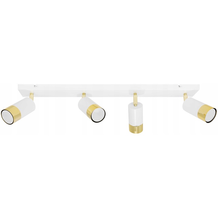 Модерен аплик, Light Home, 18 см, метал, Бял/Златист