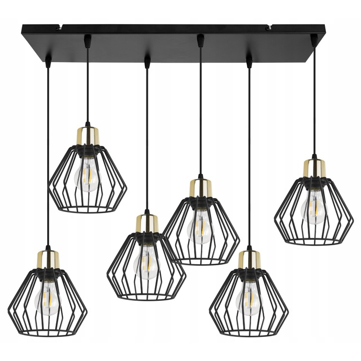 Lustra, LightHome, Metal, 89cm, E 27, Negru