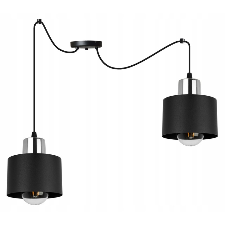 Csillár, Light Home, Fém, 200 cm, E27, Fekete/Ezüst