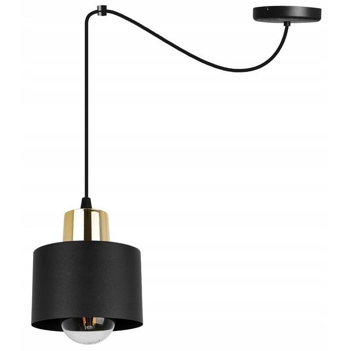 Csillár, Light Home, Fém, 200 cm, E27, Fekete/Arany